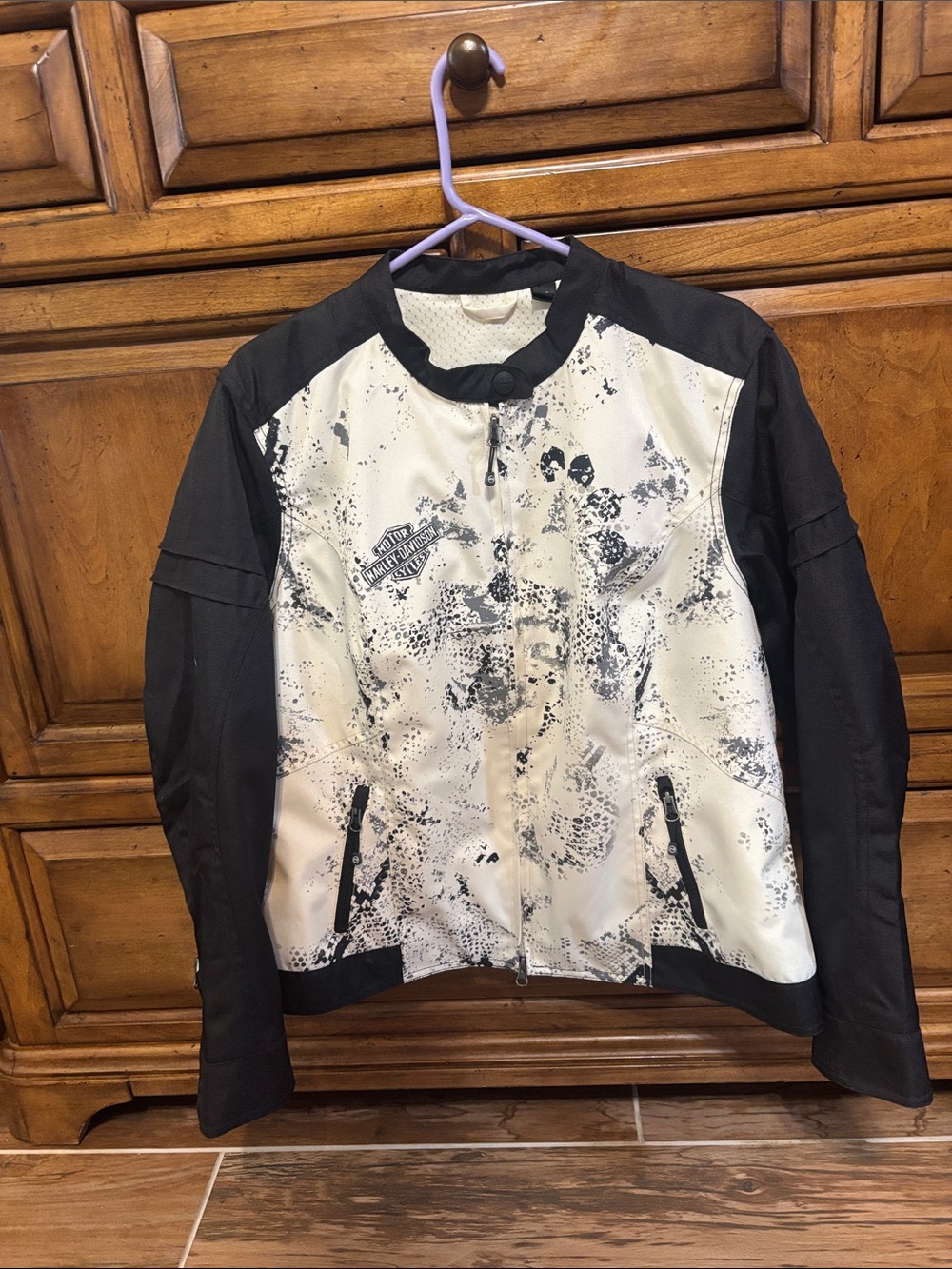 Harley-Davidson Cream & Black Graphic Functional Riding Jacket